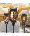 12 Ledli Alevli Solar Bahçe Aydınlatma