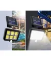 120 Cob Led Solar Panelli 3 Modlu Duvar Lambası Uzaktan Kumandalı