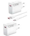 120 Watt Turbo Hızlı Şarj Aleti Seti Hızlı Şarj Adaptörü Beyaz