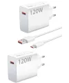 120 Watt Turbo Hızlı Şarj Aleti Seti Hızlı Şarj Adaptörü Beyaz