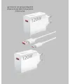 120w Hızlı Şarj Başlığı Ultra Güçlü Type-c Adaptör Kablo Dahil