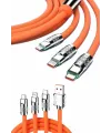 120w Silikon Metal Uçlu Led Işıklı 3 In1 Şarj Kablosu 1.2m