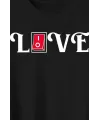 14 Şubat Sevgililer Günü Love Baskılı Oversize Bisiklet Yaka T-shirt - Siyah
