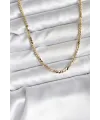 ietaks™ 14K Gold Renk Kaplama Ezme Yılan Zincir Model CM Kadın Kolye