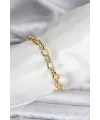 ietaks™ 14K Gold Renk Kaplama Lazerli Zincir Model CM Kadın Bileklik