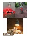 150W Kızılötesi (infrared) Isıtıcılı Hayvan Isıtma ve Kuluçka Lambası (Kırmızı Işık) E27 (Kalın Duy)