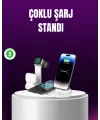 15w Hızlı Şarj Destekli 4’ü 1 Arada Kablosuz Şarj İstasyonu