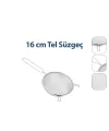 16 cm Metal Saplı Tel Süzgeç (Kulaklı)
