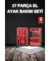 17 Parça Manikür Seti Taşınabilir Özel Çantalı El Ve Ayak Bakımı Tırnak Batığı Temizleme