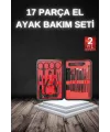 17 Parça Manikür Seti Taşınabilir Özel Çantalı El Ve Ayak Bakımı Tırnak Batığı Temizleme