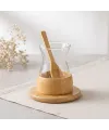 18 Parça Bambu Çay Seti - 6 Çay Bardağı - Borosilikat Cam