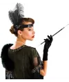 1920'ler Gatsby Aksesuar Seti – Siyah Charleston Saç Bandı & Sigaralık