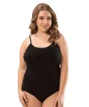 2 Adet Battal Beden İp Askılı Kadın Çıtçıtlı Body Siyah
