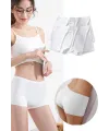2 Adet Kadın Dikişsiz Görünmez İz Yapmaz Mini Şort Boxer Beyaz