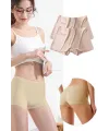 2 Adet Kadın Dikişsiz Görünmez İz Yapmaz Mini Şort Boxer Ten