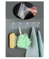 2 Adet Kendinden Yapışkanlı Güçlü Şeffaf 5li Askılık - Kapı Arkası Mutfak Duvar Banyo