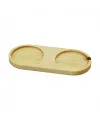 2 Bölmeli - Oval   Açık Renk=sade  Ahşap Yağdanlık Altlık  27x12.5cm