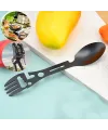 2li Paket Taktiksel Spork Kaşık Çatal - 5 Fonksiyonlu - Paslanmaz Çelik