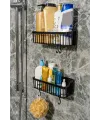 2 Li Plastik Yapışkanlı Askılı Mutfak- Banyo Rafı Düzenleyici Duş Şampuanlık