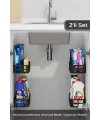 2li Yapışkanlı Evye Altı Ve Dolap İçi Düzenleyici Organizer Raf Seti
