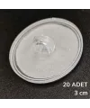 20 Adet Şeffaf Yuvarlak 3 Cm Çaplı Güçlü Disk Yapışkanlar