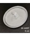20 Adet Şeffaf Yuvarlak 3 Cm Çaplı Güçlü Disk Yapışkanlar
