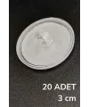 20 Adet Şeffaf Yuvarlak 3 Cm Çaplı Güçlü Disk Yapışkanlar