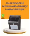 20 Led Güneş Enerjili Hareket Sensörlü Dış Mekan Duvar Lambası