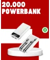 20.000mah Pd Powerbank Led Işık Lcd Ekran Dahili Kablo Çoklu Giriş