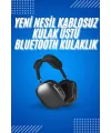 2025 Model Kulak Üstü Kablosuz Bluetooth Kulaklık Gürültü Azalta Uzun Pil