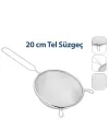 20cm Tel Süzgeç Metal Saplı Kulaklı