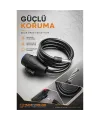 22mm Çelik Halatlı Bisiklet Kilidi - 160cm Anahtarlı Scoooter Motosiklet Kilidi 722486