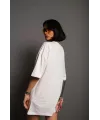 24/1 Düz A Kalite Oversize T-shirt - Beyaz