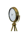24 Saat Göstergeli Özel Tasarım Gold Tripod Ayaklı Duvar Saati