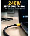 240w 3ü 1 Arada Hızlı Şarj Kablosu Usb Type-c Lightning Micro Usb