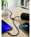 240w 3ü 1 Arada Hızlı Şarj Kablosu Usb Type-c Lightning Micro Usb