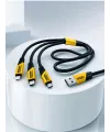 240w 3ü 1 Arada Hızlı Şarj Kablosu Usb Type-c Lightning Micro Usb