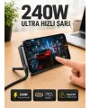 240w Type-c Telefon Standlı Örgülü Şarj Ve Data Kablosu