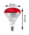 250W Kızılötesi (infrared) Isıtıcılı Fizik Tedavi Lambası (Kırmızı Işık) E27 (Kalın Duy)