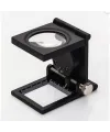 28x28 Mm Katlanır Sayaçlı Metal Lüp 2 LED Işıklı Büyüteç Tekstil TH-9005A