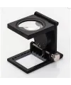 Nikula28x28 Mm Katlanır Sayaçlı Metal Lüp, 2 LED Işıklı Büyüteç Tekstil Th9005A