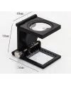 Nikula28x28 Mm Katlanır Sayaçlı Metal Lüp, 2 LED Işıklı Büyüteç Tekstil Th9005A