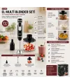 2hız Ayar - Paslanmaz Çelik Bıçak El Multi Blender Seti 700ml Hazneli Shb-7529