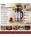 2in1= Çaycı - Kettle Çelik Elektrikli Çay Makinesi 2lt + 1,2lt Çay Süzgeçli 360° Dönebilir Stm-5990