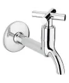2li Artı Aç Kapa 4 Kollu Krom Çevirveli Musluk Duvardan Tek Girişli