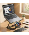 2’si 1 Arada Laptop ve Telefon Standı – AlüMetal Ayarlanabilir,Katlanabilir,Ergonomik Yükseltici