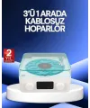 3-1 Kablosuz Bluetooth Hoparlör – Gece Lambalı, Saatli, Retro Tasarım
