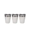 3 Adet Paslanmaz Çelik Krom Bardak 9 x 7,5 x 5,5cm