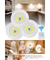 3'lü Uzaktan Kumandalı Pilli Yapışkanlı Kablosuz Led Spot Lambalar