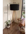 3 Ayaklı Tripod Lambader Siyah Kumaş Başlık